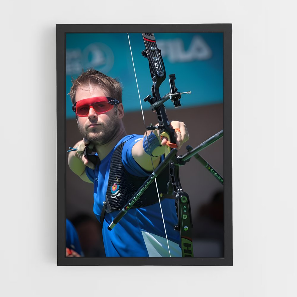 Poster Archer Rouge – affiche Tir à l’arc (vue 2)